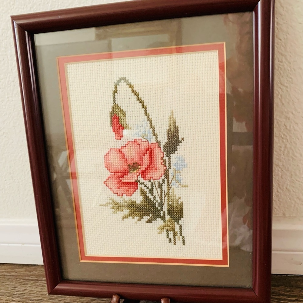 embroidery picture framed